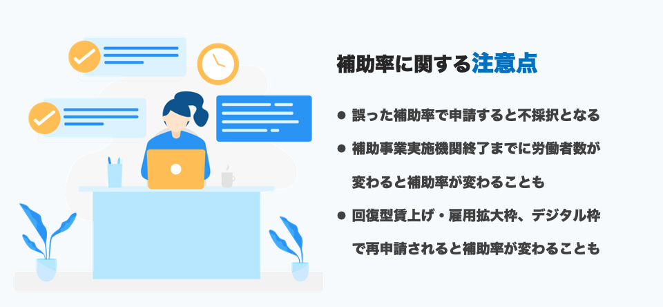 ものづくり補助金の補助率に関する注意点
