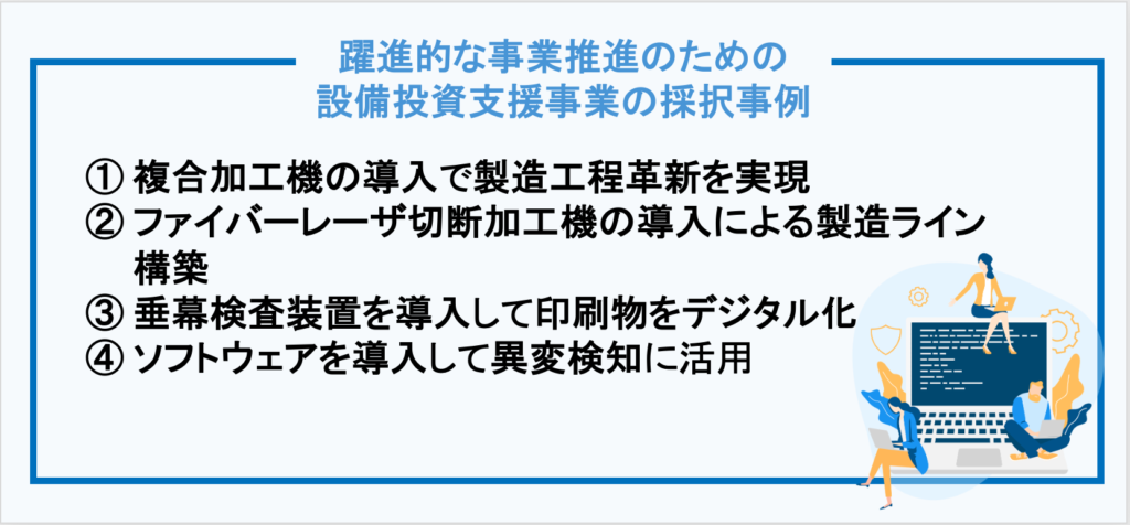 躍進的な事業推進のための設備投資支援事業の採択事例