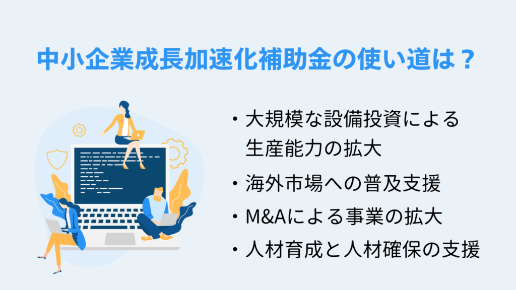 中小企業成長加速化補助金の使い道は？