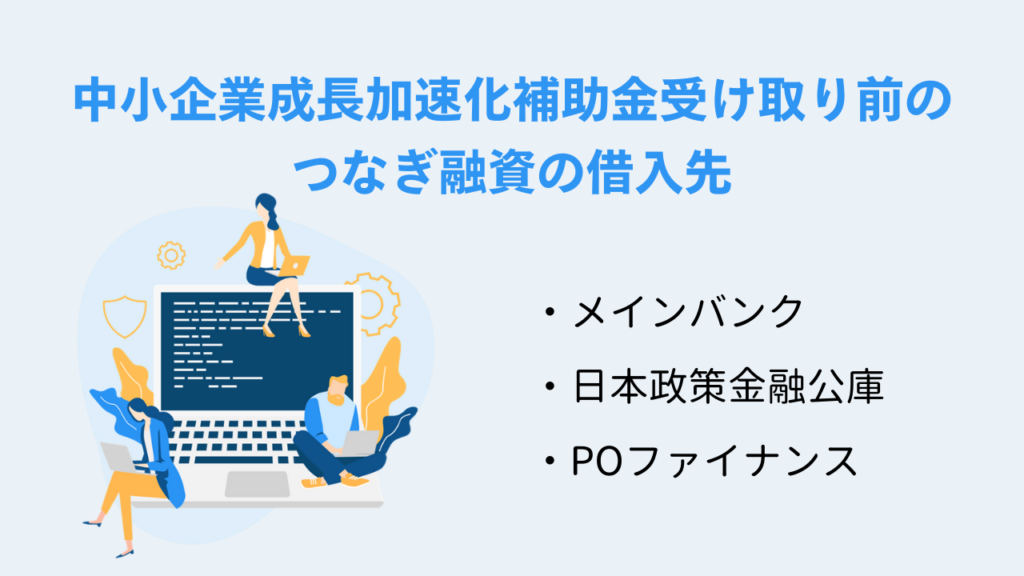 中小企業成長加速化補助金受け取り前のつなぎ融資の借入先