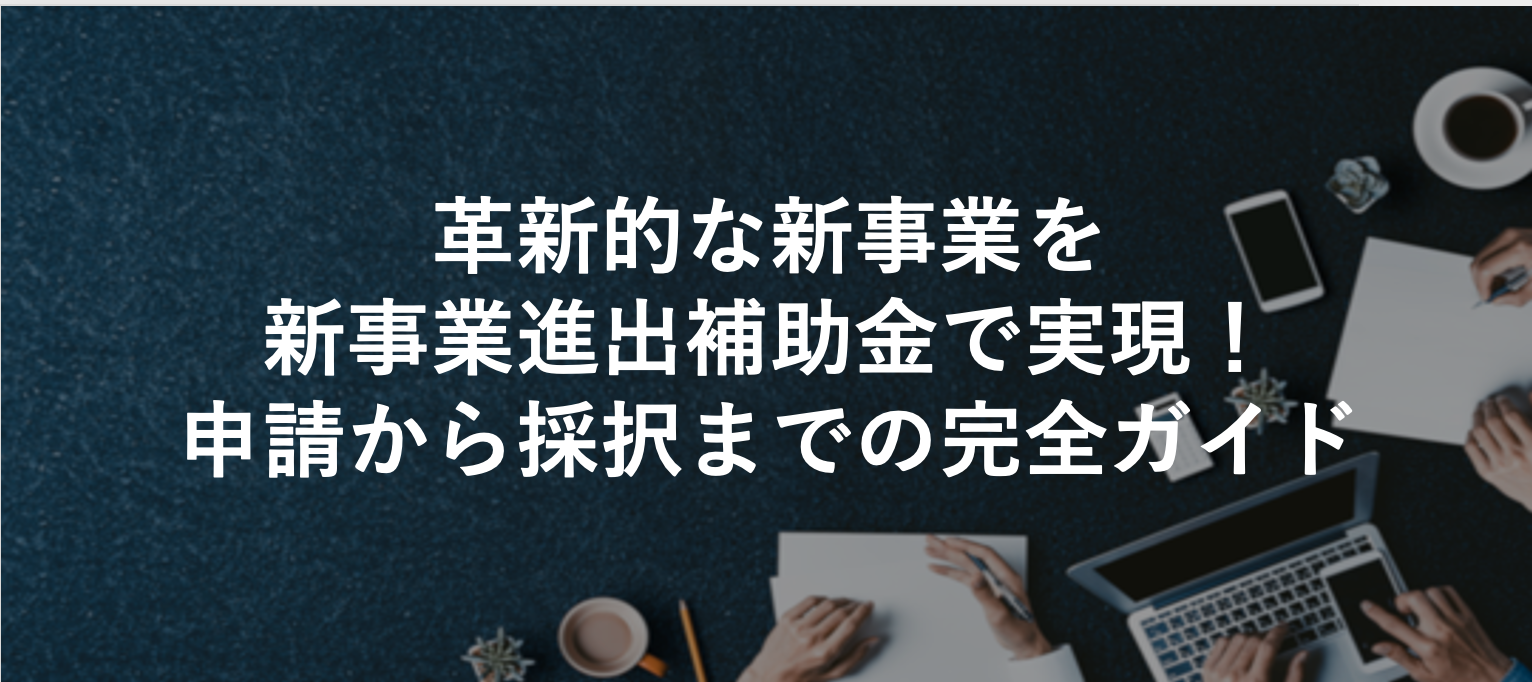 革新的な新事業を新事業進出補助金で実現！申請から採択までの完全ガイド